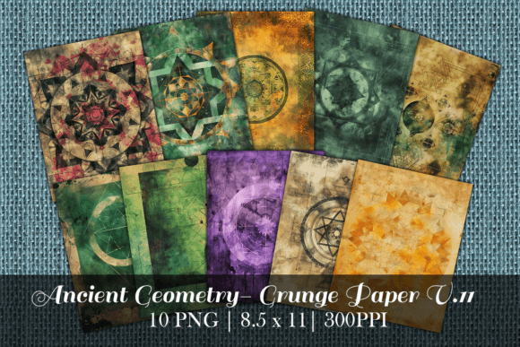 Download Ancient Geometry Antique Grunge Paper 11 - Run Collection