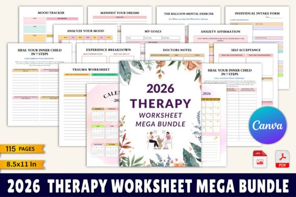 Download 2026 Therapy Worksheet Mega Bundle - Premium Bundle