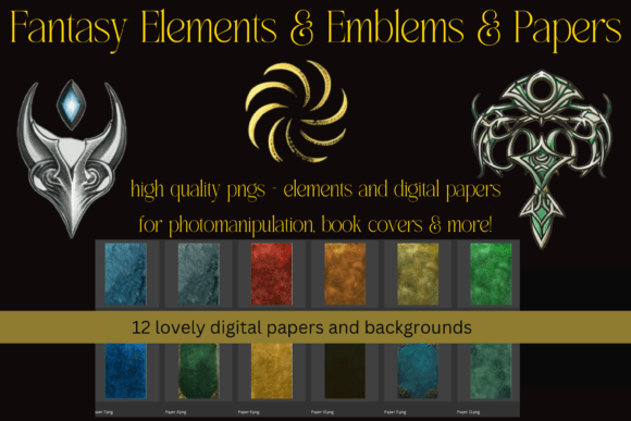 Download Fantasy Elements Emblems &amp; Papers - Premium Resources